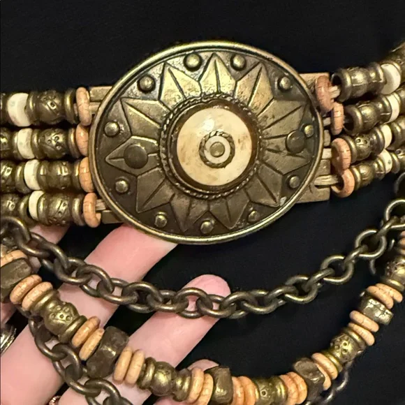 Streets Ahead Vintage Gold and Bronze Chain Belt - www 
